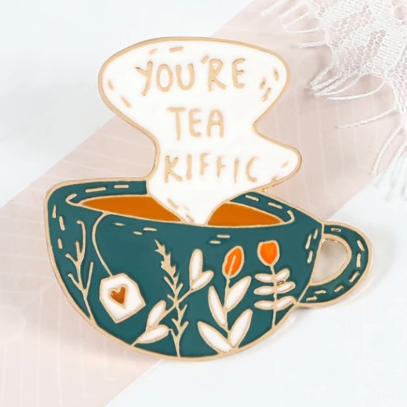 Accessories - 1 LEFT‼️ XL Enamel Pin Tea-Riffic Thank You Gift Brooch